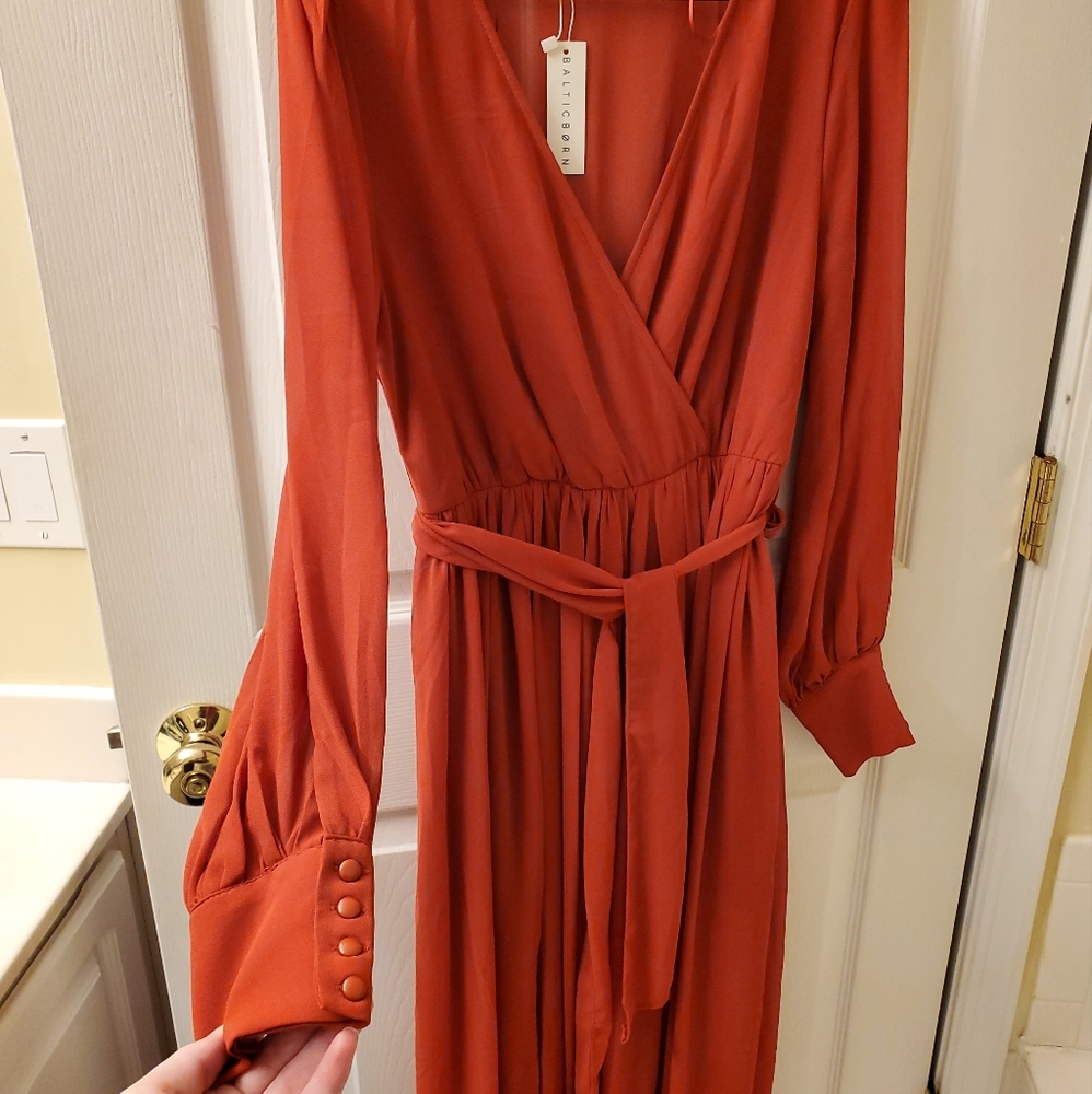 NWT - Baltic Born Celine Maxi Dress in Rust, Size Medium